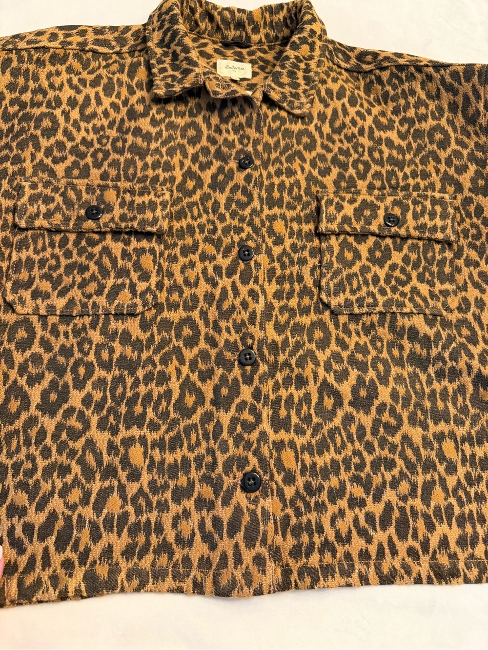 EUC! Bellerose Leopard Jacquard Oversized Jacket, sz 6 US (see chart) - Picture 7 of 14
